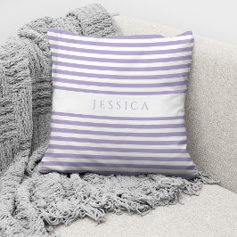 Almofada Padrão Listrado Roxo Moderno Personalizado