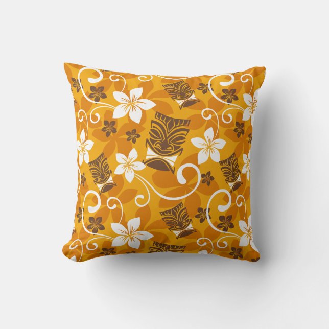 ALMOFADA PADRÃO LUAU TIKI (LARANJA) (Frente)
