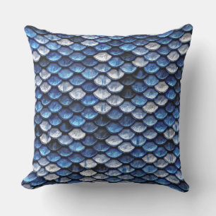 Almofada Padrão Metálico de Balas Azuis de Cobalto