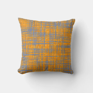 Almofada Padrão Moderno Azul Cinza Amarelo Laranja