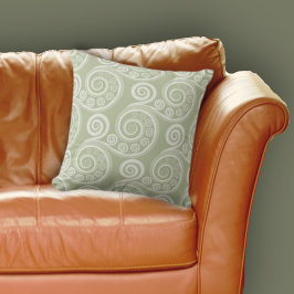 Almofada Padrão Moderno da Cinza Inspirou o Fern Curl