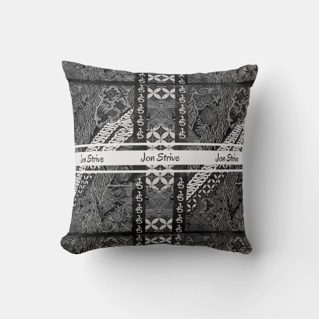 Almofada Padrão moderno de BATIK (Frente)