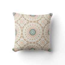 Padrão Moderno de Mandala Laranja e Verde
