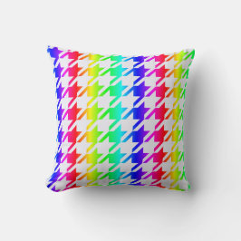 Almofada Padrão moderno do Rainbow Houndstooth