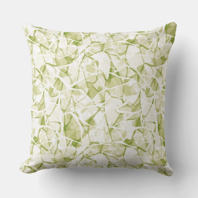 Almofada padrão moderno elegante abstrato azeitona-branco   (Frente)