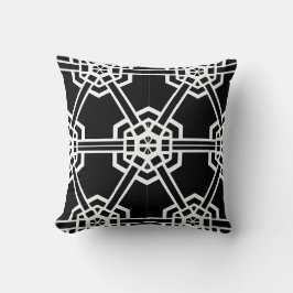 Almofada padrão moderno preto e branco