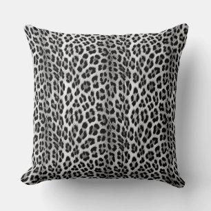 Almofada Padrão monocromático preto e branco, leopardo