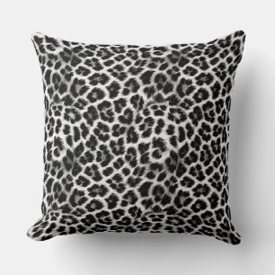 Almofada Padrão monocromático preto e branco, leopardo