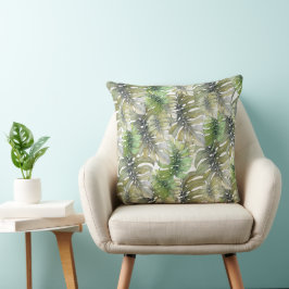 Almofada Padrão Monstera Palm Pastel Exótico