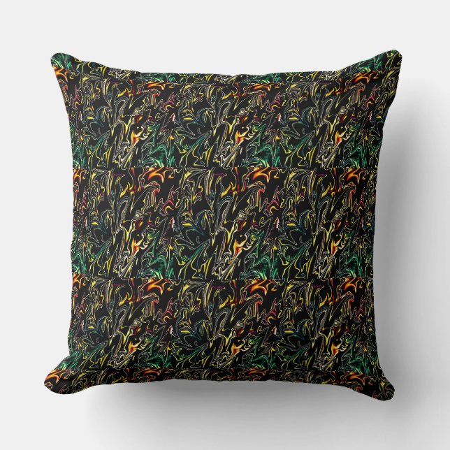 Almofada Padrão Multicolorido Escuro Quilt Rich do Mod (Frente)