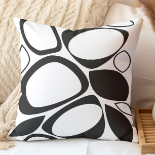 Almofada Padrão Na moda preto de Abstrato branco moderno