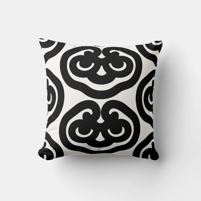 Almofada Padrão negro mínimo moderno e negrito (Frente)