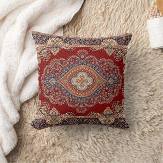 Almofada Padrão Ornamental de Mandala em Estilo Persa Vinta