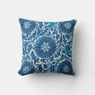 Almofada Padrão Ornamental Ornamental Vintage Blue