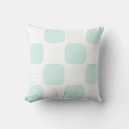 Almofada Padrão Pastel Branco Macio e Verde Ciano em Squirc