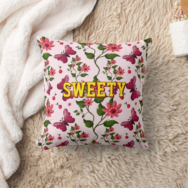 Almofada Padrão personalizado de borboleta floral (Cobertor)