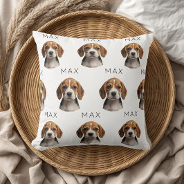 Almofada Padrão Personalizado de Foto e Nome de Cachorro