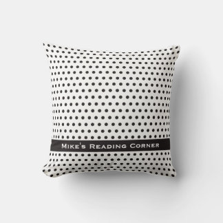 Almofada Padrão Polkadot Preto de Tinta