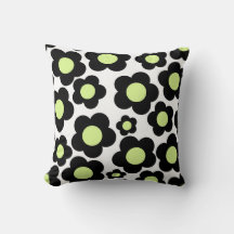 Padrão Preto de Flor de Hippie Verde Neon