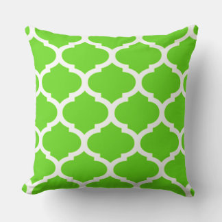 Almofada Padrão Quatrefoil Marroquino Verde Lima