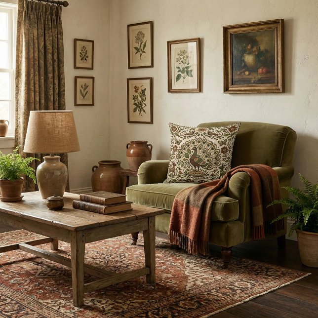 Almofada padrão retrô único, motivos orientais, vintage (Criador carregado)