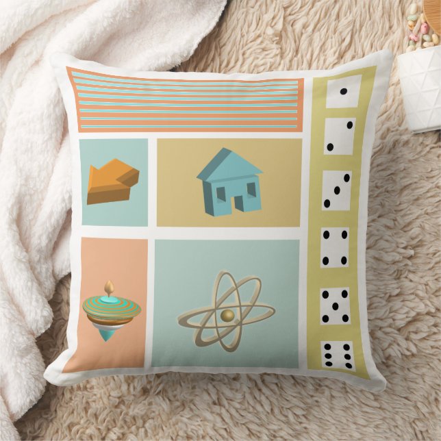 Almofada Padrão Retroativo de Dados Gameroom (Cobertor)