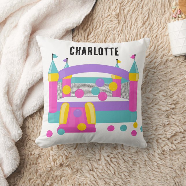 Almofada Padrão Rosa-Rosa Bola-Cute do Castelo de Salto de  (Cobertor)