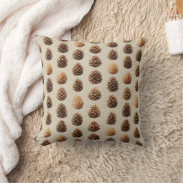 Almofada Padrão Rustic Brown Pine Cone Winter