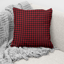 Almofada Padrão Rustic Red And Black Gingham Xadrez