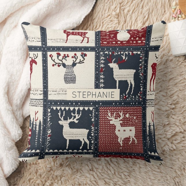 Almofada Padrão Rústico de Patchwork | Nórdico (Cobertor)