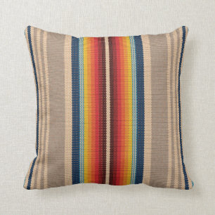Almofada Padrão sem costura com faixas coloridas de serape