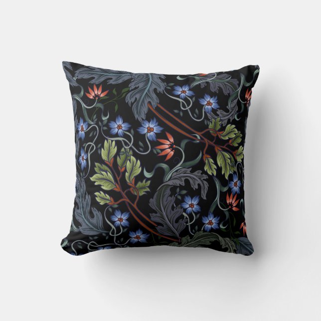 Almofada Padrão sem costura com flores no estilo de deco de (Frente)