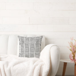 Almofada Padrão simples de quadrados pretos em branco
