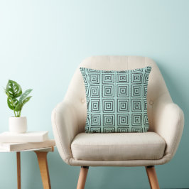 Almofada Padrão Simples em Pretos em Teal Pálido
