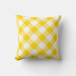Almofada Padrão Sunny Yellow Gingham