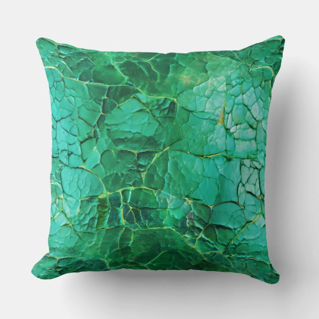 Almofada Padrão Texturizado de Turquesa Vibrante (Frente)