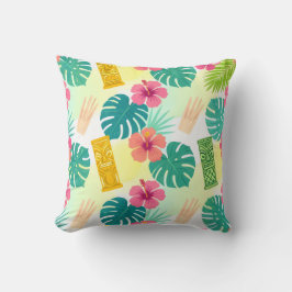 Almofada Padrão Tiki Havaiano Tropical para Casamento de Fe