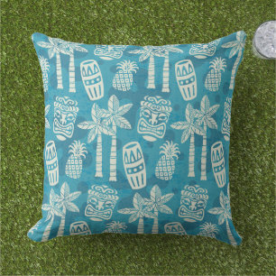 Almofada Padrão Tiki Moderno Retro de Meados do Século