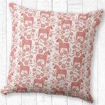 Almofada Padrão Tradicional de Arte Folclórica de Dala Hors<br><div class="desc">Um bonito padrão tradicional sueco Dala Horse em vermelho e branco. Arte original de Nic Squirrell.</div>