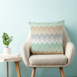 Almofada Padrão Tranquil Mint Chevron Zigzag