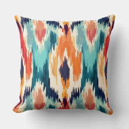 Almofada Padrão Tribal Ikat Colorido