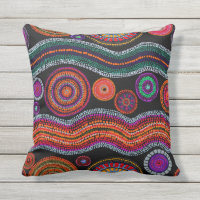 Padrão Tribal Moderno de Arte Dot Australiana Colo