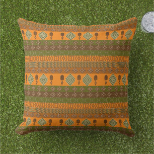 Almofada padrão tribal striped africano étnico.