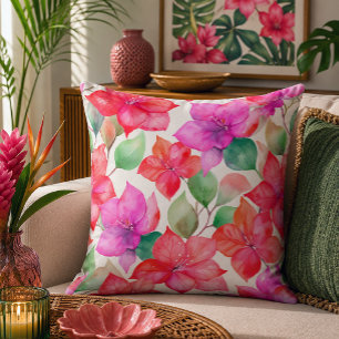 Almofada Padrão tropical de bougainvillea