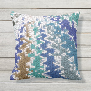 Almofada Padrão Único Amarelo Verde Azul