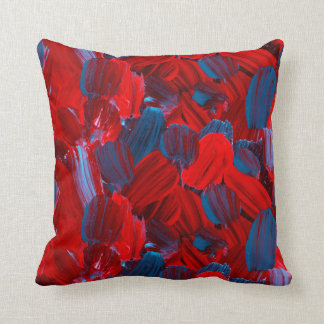 Almofada padrão uniforme de abstrato em cor vermelha e azul