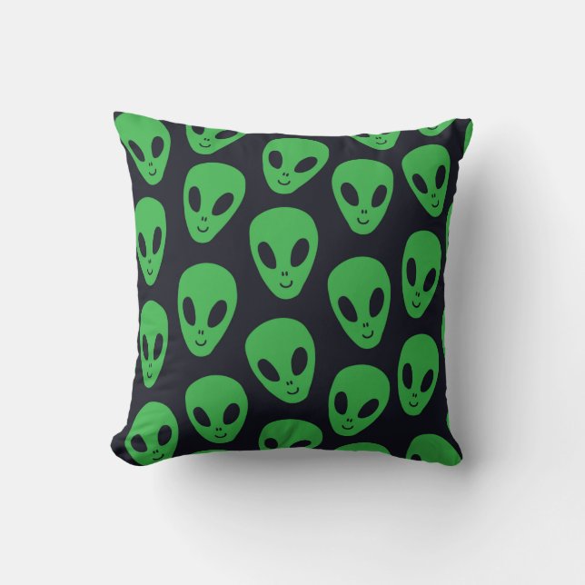 Almofada Padrão uniforme infantil com aliens rostos ufo (Frente)