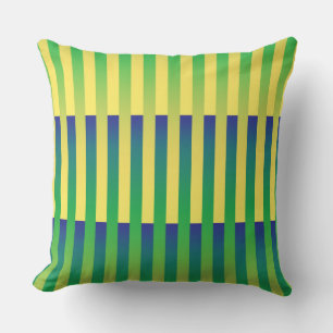 Almofada Padrão Verde Amarelo Azul Striped
