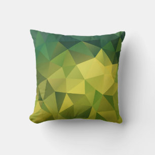 Almofada Padrão verde amarelo, polígono