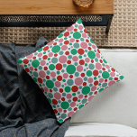 Almofada Padrão Verde Cor-de-rosa vermelho-Bolinhas festivo<br><div class="desc">Simples feliz moderna e padrão brilhante com círculos em cores rosa,  vermelha e verde.</div>